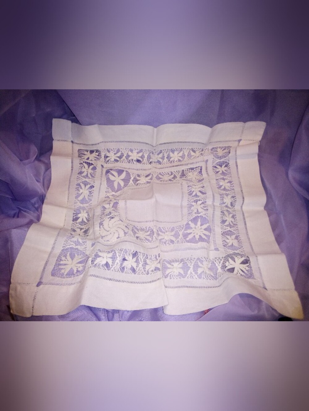 Beautiful Hand Made Crochet Tatted Doiley